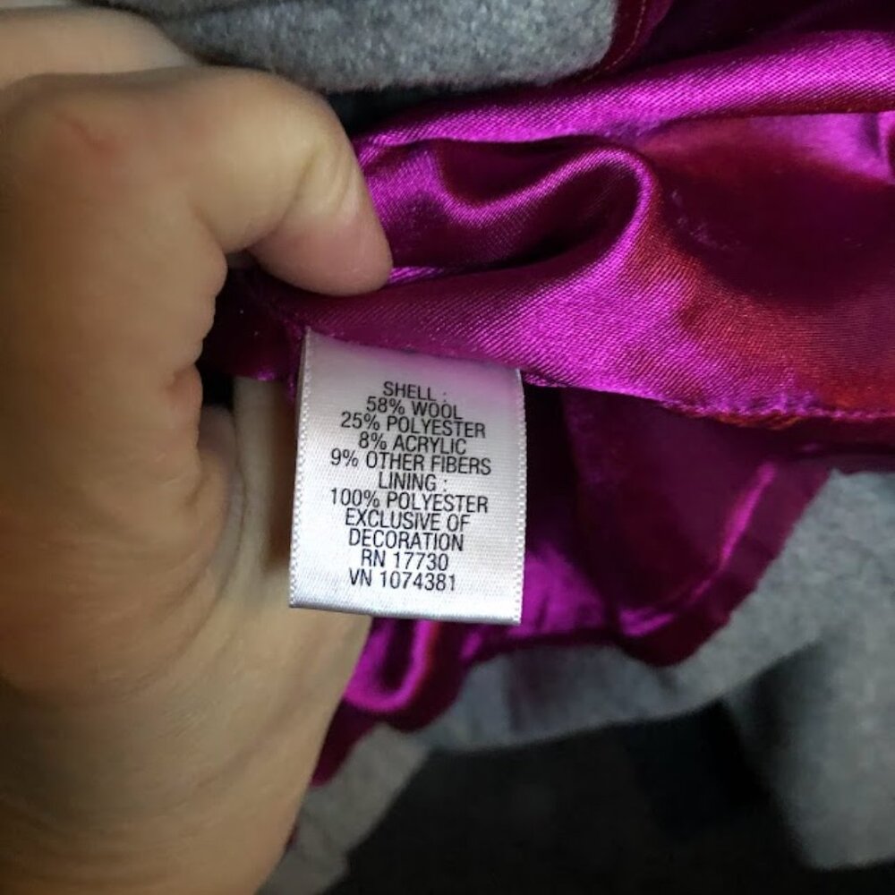 Merona Gray Pea Coat Timeless Elegance - Picture 3 of 5